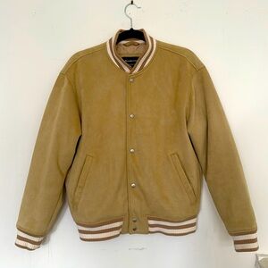 Abercrombie & Fitch Relaxed Vegan Suede Bomber Jacket S